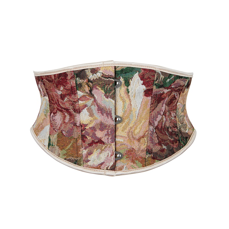 Torso Women Vintage Floral Underbust Corset Top Renaissance Vest  Bustier